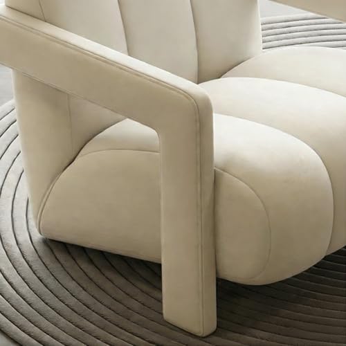 Brushed Velvet Modern Accent Chair, Stylish Upholstered Armchair for Living Room, Bedroom, Office, Waiting Room (27.56 x 29.92 x 28.35 in)