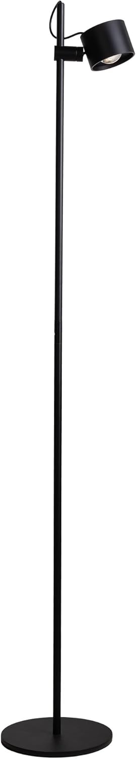 Aisilan LED Floor Lamp, 12W Dimmable Modern Floor Lamps, Adjustable Lamp Head Standing Reading Light for Living Room Bedroom Study Room Indoor,Black, 3000K, CRI 97
