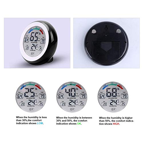 Digital Indoor Thermometer Hygrometer Touchscreen Temperature Gauge Humidity Monitor