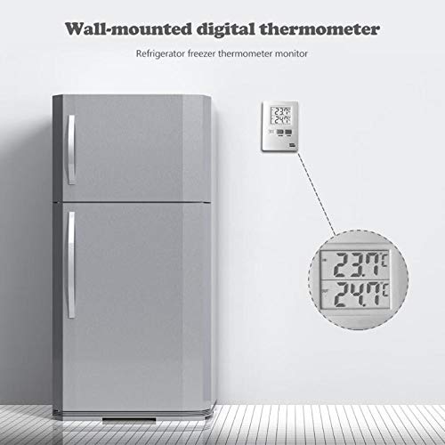 Wall-Mounted Digital Thermometer Fridge Freezer LCD Indoor and Outdoor