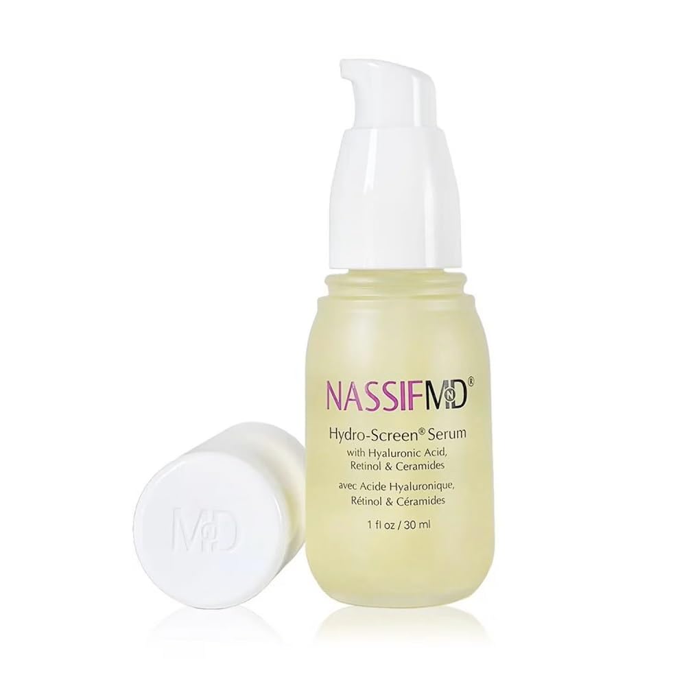 NassifMD Hydro-Screen Hydration Serum | Surgeon-Created Hyaluronic Acid, Ceramides & Retinol Formula for Plumping, Firming & Reducing Fine Lines