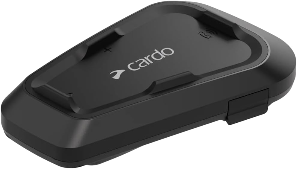 Cardo Systems Spirit Motorcycle Bluetooth Communication Headset, 2-Way Bluetooth, Thin 32mm Speakers, Waterproof, Universal Connectivity - Single Pack