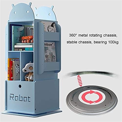 360° Rotating Floor-Standing CD/DVD Rack & Children's Bookcase - Green Storage Display Rack for Home Office, Living Room & Study, 46x52x115cm, Perfect for Magazines & Picture Books