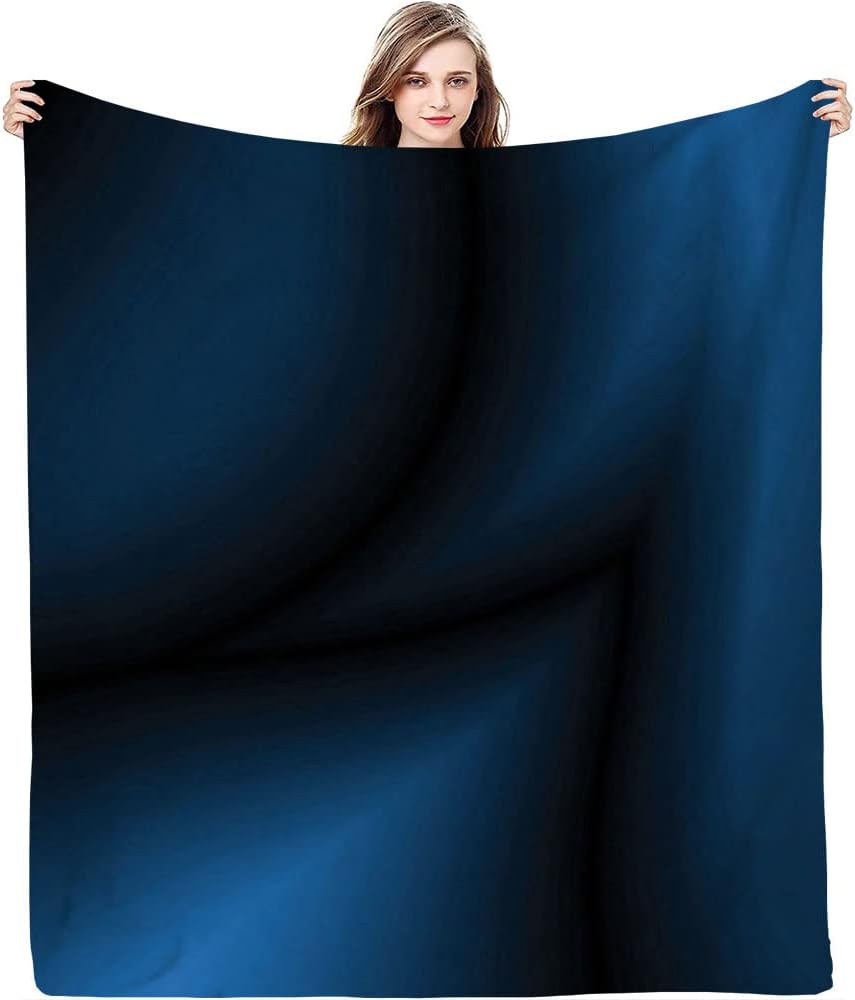 Household Blanket, Deep Ocean Themed Dark Blue Colored, Soft WarmNavy Blue Soft and Cozy Throw Blankets, 60 x 80inches, Assorted Styles, Dark Blue