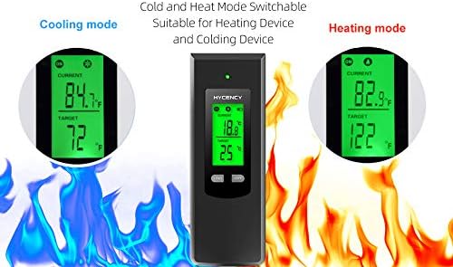 Wireless Plug in Thermostat Outlet, Electric Thermostat Controlled Outlet with Built-in Temperature Sensor Remote Control (Black)