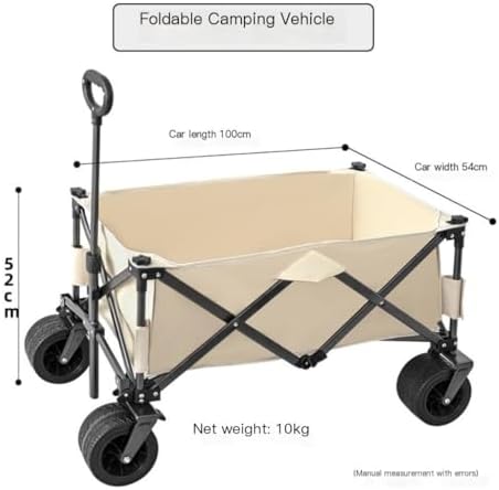 Portable Camping Cart,Outdoor Beach Camping Trolley Cart with Foldable Storage Rear Door Access and Camper Gathering Space Portable Camp Trailer for Camping Trips and Outdoor Adv