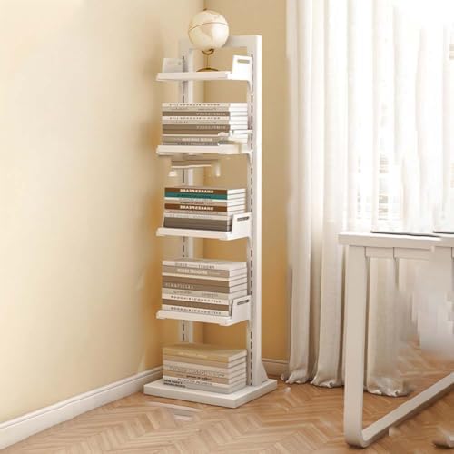 Tall 7-Layer Vertical Bookshelf, Freestanding Narrow Display Rack for Home, Office & Library - Simple Invisible Shelving Unit for Bedroom & Living Room Storage