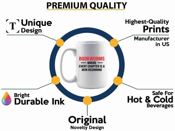 Book Lover Coffee Mug 15oz White -new beginning - Book Lovers Gifts Book Reader Gifts Book Club Gifts Book Reading Cup Reading Gifts