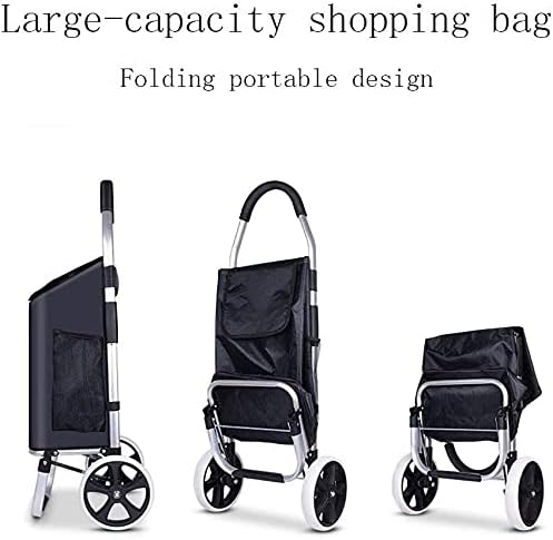 JSEIAJB Trolley cart on Wheels Woman Shopping cart Foldable Shopping Basket Elderly Stairs Trailer Portable cart Large Shopping Bags