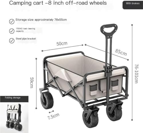 Portable Camping Cart,Outdoor Camping Trolley Cart for Beach and Picnic Foldable and Portable Camp Trailer with Wheels Beach Trolley for Outdoor Activities Camping Gear for Easy