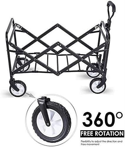 Portable Camping Cart,Outdoor Camping Trolley Folding Wagon with Heavy Duty Waterproof Design Beach Utility Cart for Garden Sports and Festivals (Green)