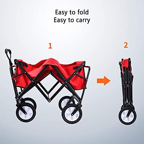 Trolleys, Outdoor Foldiutility Wagon Outdoor Garden Utility Wagon, Transport Trolley for All Terrain, Beach Trailer, Adjustable Handle, Load-Bea60Kg/132Lbs/Style 2