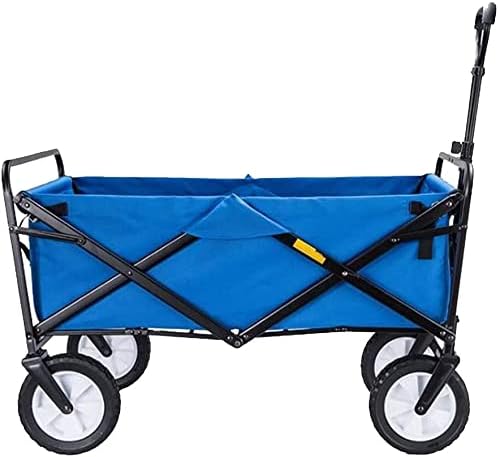 Portable Camping Cart,Outdoor Folding Utility Wagon Camping Wagon Heavy Duty Garden Cart Portable Utility Trolley Adjustable Handle Load 60kg / 132lbs
