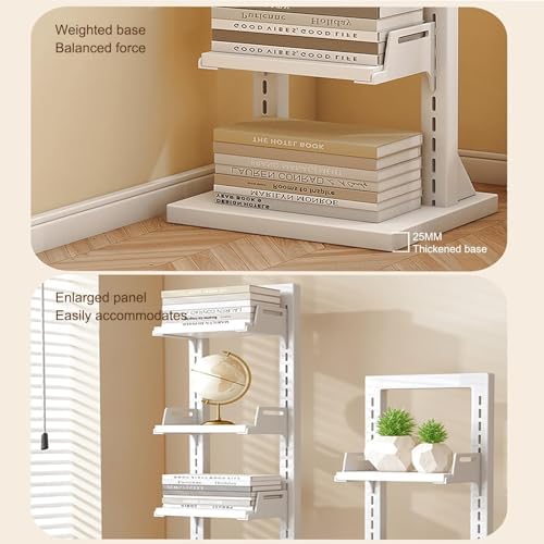 Tall 7-Layer Vertical Bookshelf, Freestanding Narrow Display Rack for Home, Office & Library - Simple Invisible Shelving Unit for Bedroom & Living Room Storage