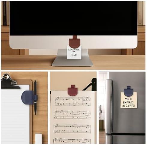 Magnetic Pen Holder for Notebook, Pen Clip for Journal Planner Notebooks, Fits Slim Pens, Soft PU Leather 3 Pack, Standard Size