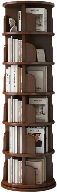 Rotating Bookshelf Tower, 360° Display 3/4/5 Tier Floor Standing Bookcase Storage Rack for Small Spaces - Corner Bookshelf for Bedroom, Living Room, and Study
