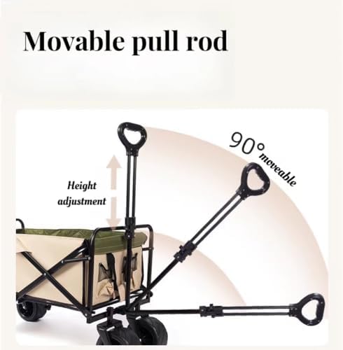Heavy-Duty Collapsible Wagon Cart with Universal Wheels, 100L All-Terrain Folding Trolley for Beach, Garden, Camping - Silent, Foldable Design with Large Wheels