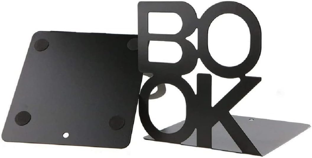 Tree Bookends Metal Nonskid Bookends Heavy Duty Bookshelves Organizer Office Bookend for Shelves, Book Ends for Heavy Books (1 Pair, Black)