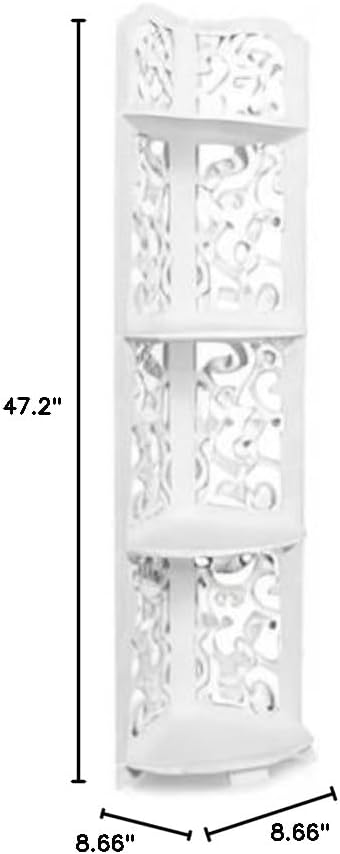 4 Tier Corner Shelf, Corner Ladder Shelf for Living Room, Free Standing Corner Shower Rack for Bathroom, Multipurpose Bathroom Corner Shelves Unit for Small Spaces (Baroque)