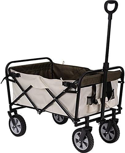 Portable Camping Cart,Camping Wagon, Folding Garden Cart, Shopping Trolley, Heavy Duty Utility Use with Side Bag and Storage Bag -