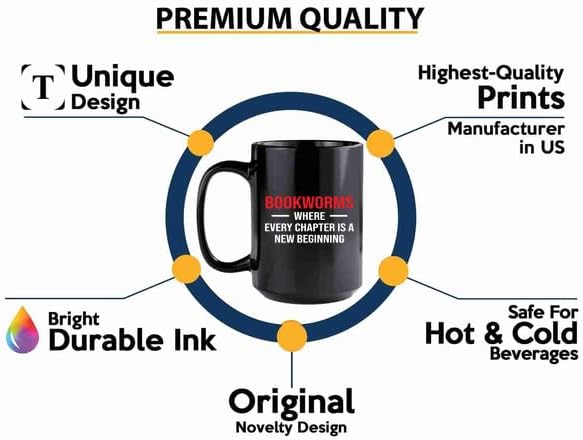 Book Lover Coffee Mug 15oz Black -new beginning - Book Lovers Gifts Book Reader Gifts Book Club Gifts Book Reading Cup Reading Gifts