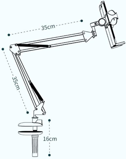 Desktop Long Arm Reading Book Bracket Multi Angle Rotation Holder Bed Stand Adjustable Rack