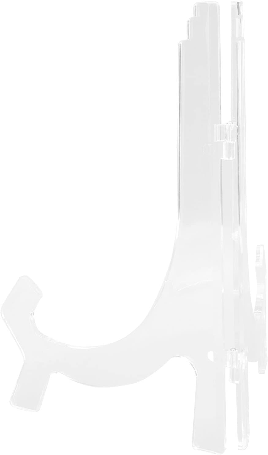 Clear Acrylic Display Stand, Round Clock Stand Acrylic Easel Stand for Picture Decorative Plate Book Photo Easel Flat Plates