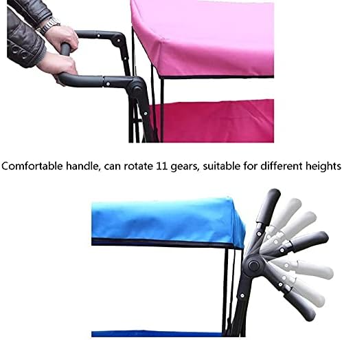 Portable Folding Garden Troey Cart Heavy Duty Wagon with Canopy Multi-Function ping Cart for Outdoor Camping Beach Pu Truck (Color : Red) (Black)