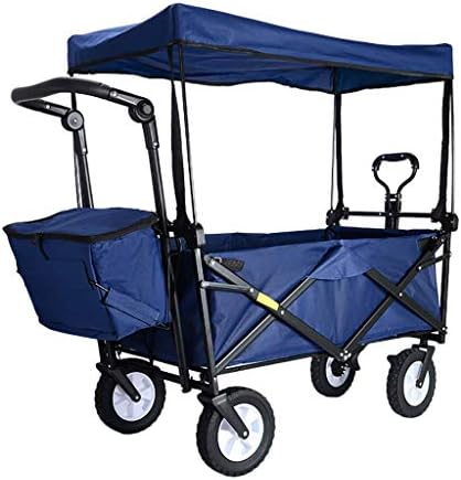 Generic Foldigarden Trolley Cart with Canopy Heavy Duty Wagon Children's Luggage Cart Portable Shoppicart for Outdoor Campipush-Pull Cart, Load: 80Kg