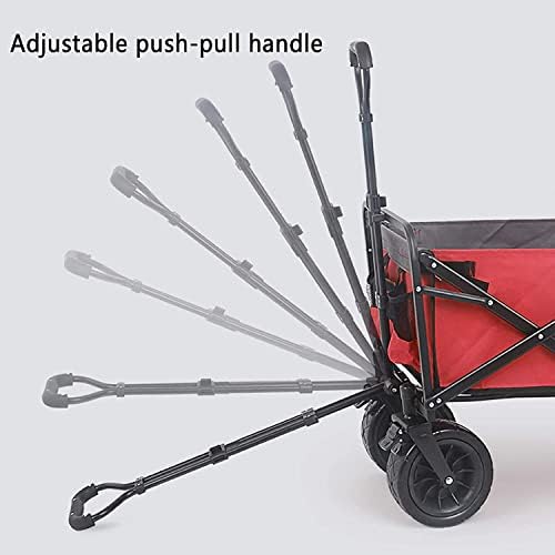 Portable Camping Cart,Portable Garden Cart Beach Trolley Outdoor Folding Trolley Double Brake Camping Trailer Adjustable Lever Load-Bearing 100kg / 220lbs
