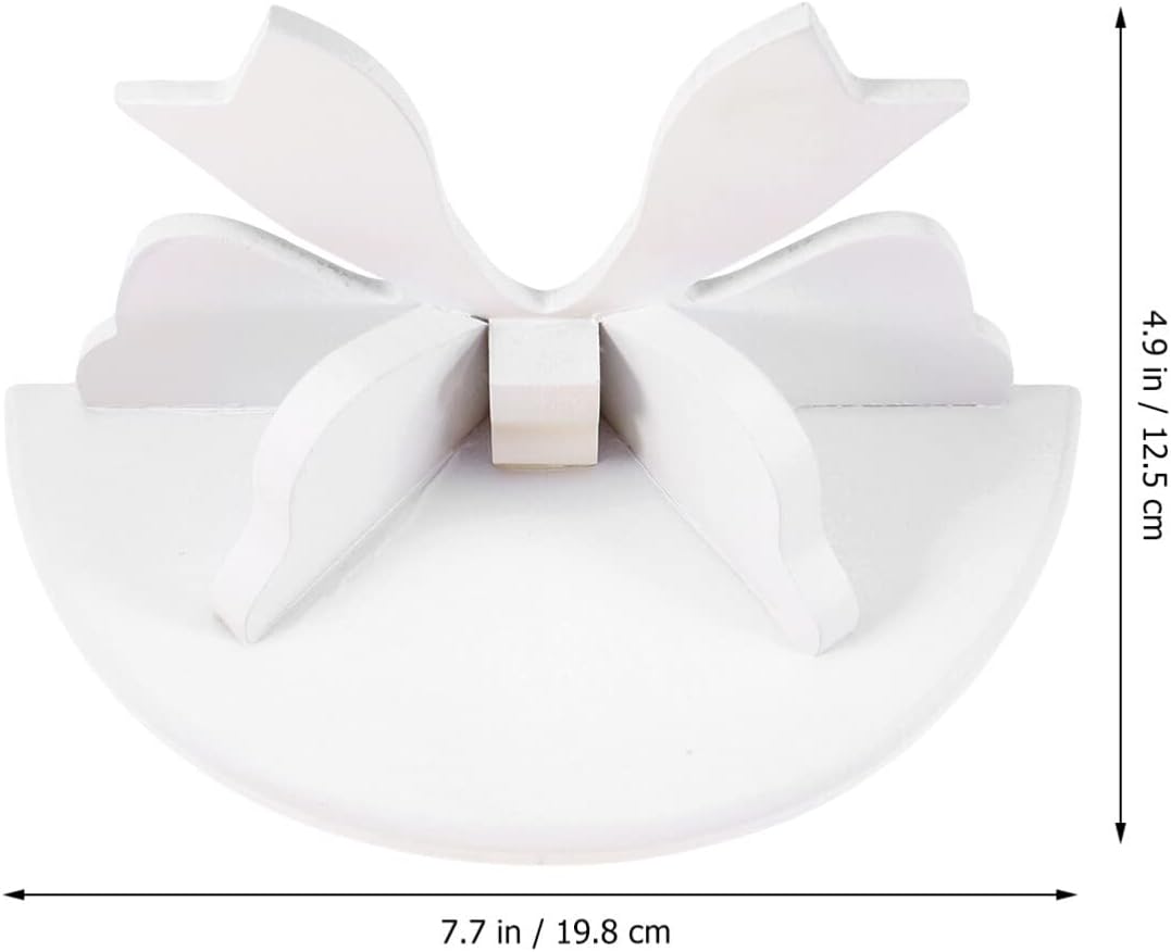 DOITOOL Wooden Floating Shelf Wall Mounted Nordic Style Butterfly Semicircle Storage Shelf for Wall for Bathroom Bedroom Kitchen Living Room (White)