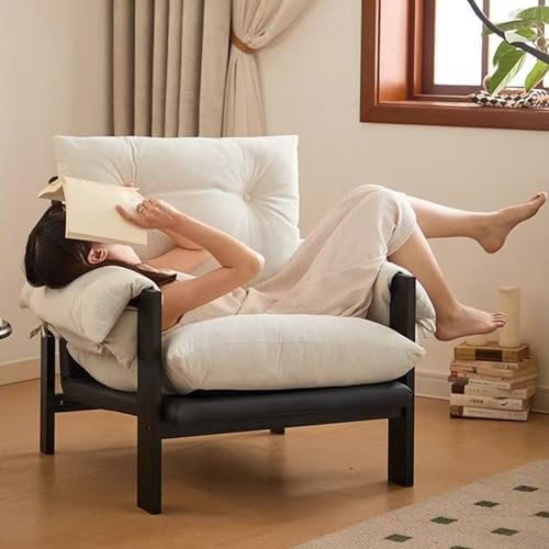 Modern Comfy Accent Chair, Adjustable Corduroy Lounge Chair for Living Room, Bedroom, Office & Balcony, 3-Position Backrest (27.56" x 29.53" x 34.25")