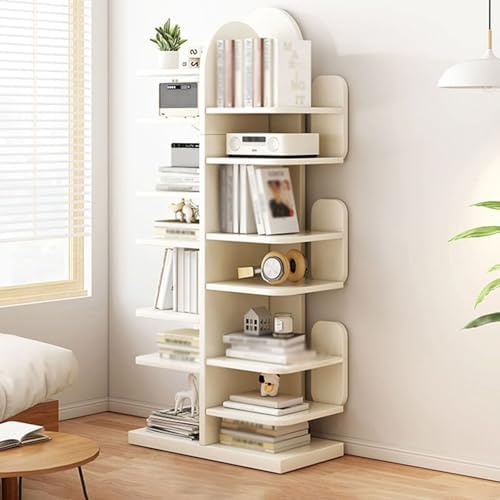 Modern Cactus Tree Bookshelf – Multi-Tier Narrow Tall Corner Bookcase for Small Spaces, Stylish Wood Organizer Shelves for Living Room, Bedroom, Home Office Storage