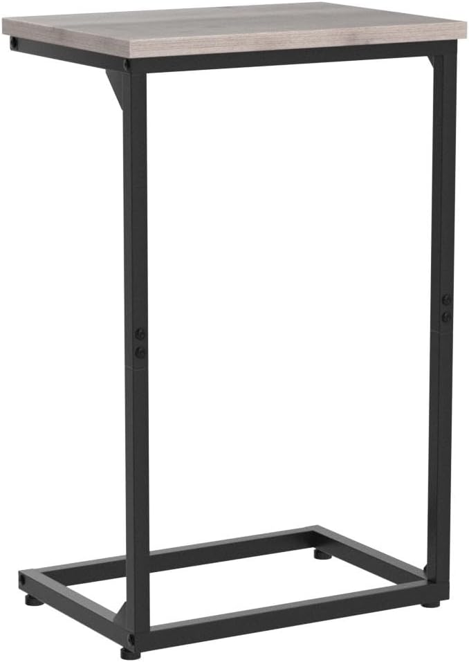 AMHANCIBLE C Shaped End Tables Set of 2, Couch Side Tables that Slide Under, TV Trays for Living Room, Bedroom, Small Space, Sofa, Grey HET02BGY