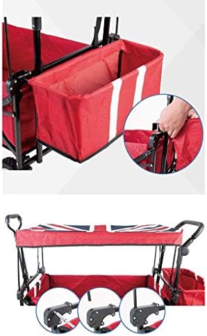 Trolleys, Foldigarden Trolley Cart Heavy Duty Wagon with Canopy, Multi-Function Shoppicart for Outdoor Campibeach Truck with 4 Wheels, Load：100Kg