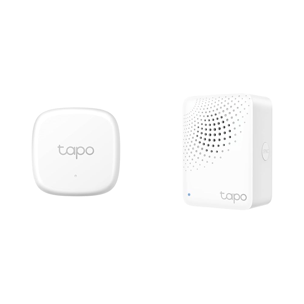 TP-Link Tapo Temperature and Humidity Sensor Starter Kit: T310 Sensor + H100 Hub (High-Accuracy Swiss-Made Sensor | Real-Time Notifications | Long-Lasting Performance)