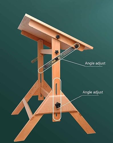 Drawing Tilting Tablet,Drafting Table,Solid Wood Drafting Table Writing Desk Studio Desk,Art Craft Table with Adjustable Height and Tiltable Tabletop for Artwork, Graphic Design, Reading