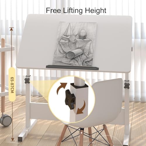 Drawing Tilting Tablet,Drafting Table,Folding Drawing Table, Height Adjustable Drafting Desk, Art Desk Reading Games and Paint for Home Office Couch Sofa Table (Size : 31.4in/80cm)