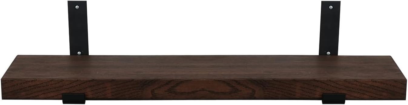 Floating Wall Shelf — USA Grown Solid Hardwood, Dark Oak, 36×7.5×1.5 in