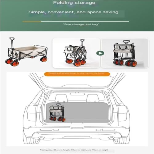 Portable Camping Cart,Outdoor Camping Trolley Cart for Beach and Picnic Foldable and Portable Camp Trailer with Wheels Beach Trolley for Outdoor Activities Camping Gear for Easy