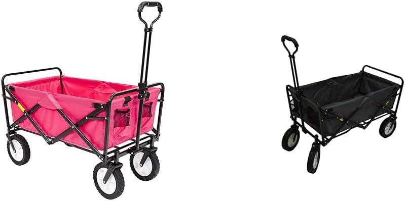 Mac Sports Mac Wagon (WTC-118) Pink & MacSports Collapsible Folding Outdoor Utility Wagon, Black
