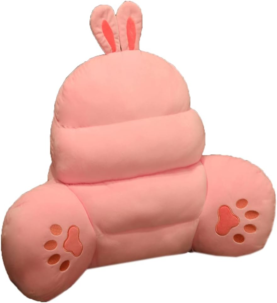 Cartoon Office Waist Pillow Lumbar Support Back Cushion Sedentary Bed Rest Reading Pillow Sofa Bed Rest Pillow Car Waist Cushion (Pink, 50×45CM/19.7"×17.7")