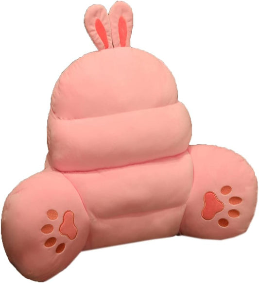 Cartoon Office Waist Pillow Lumbar Support Back Cushion Sedentary Bed Rest Reading Pillow Sofa Bed Rest Pillow Car Waist Cushion (Pink, 50×45CM/19.7"×17.7")