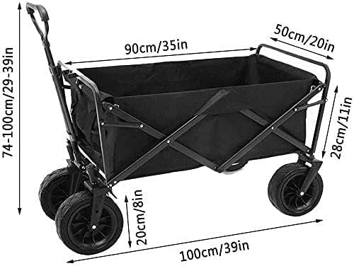 Outdoor Folding Utility Wagon Folding Camping Cart 4 Wheeled Trolley Outdoor Heavy Duty Beach Cart for Garden Fishing Load-Bearing 85kg/187lbs (Color : Style 6) (Style 1)