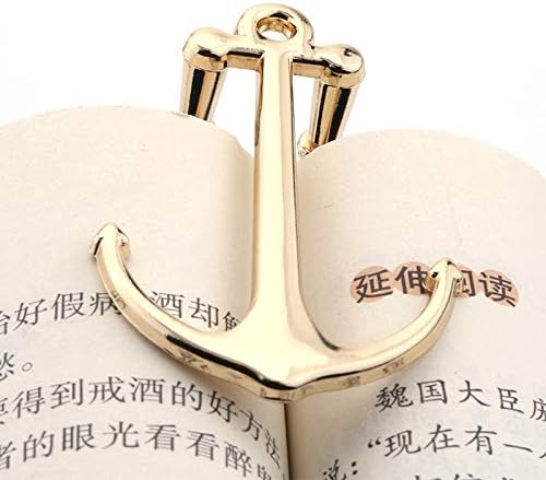 Creative Anchor Bookmark for Reading Hands Free Metal Bookmark Page Holder Book Holder Students Teachers Graduation Gifts School Office Supplies (Rose)