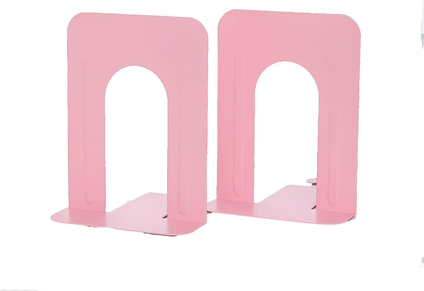 Honagu Bookends, Metal Book Ends, Bookends for Shelves, Book Holder Stopper for Heavy Books/CDs/DVDs (1 Pair/2 Pieces, Pink)