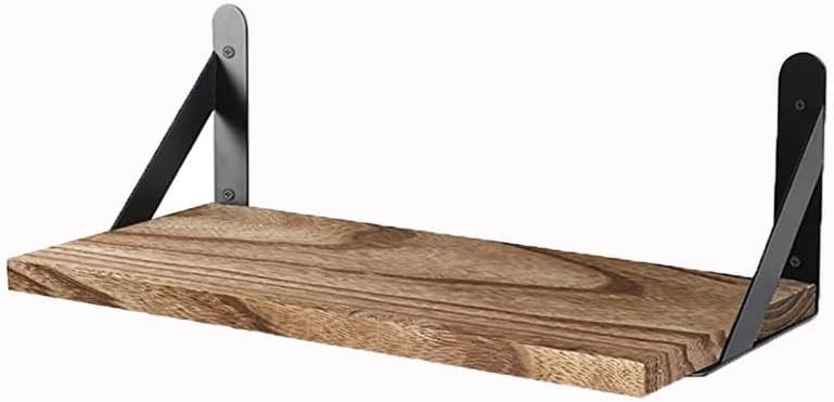 Liu Ying Rustic Wood Wall-Mounted Shelf - Multi-Purpose Floating Shelf for Bathroom, Bedroom, Kitchen, Living Room - Decorative Storage Organizer for Books & Home Decor - Space-Saving Design (Walnut)