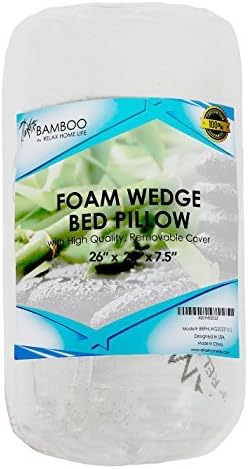 7.5 Inch Bed Wedge Pillow for Acid Reflux or Sleeping | 1.5 Inch Memory Foam Top with Stay Cool Cover | Incline Leg Elevation Pillows | Ideal for Gerd, Heartburn, and Snoring (25" Wx26 Lx7.5 H)