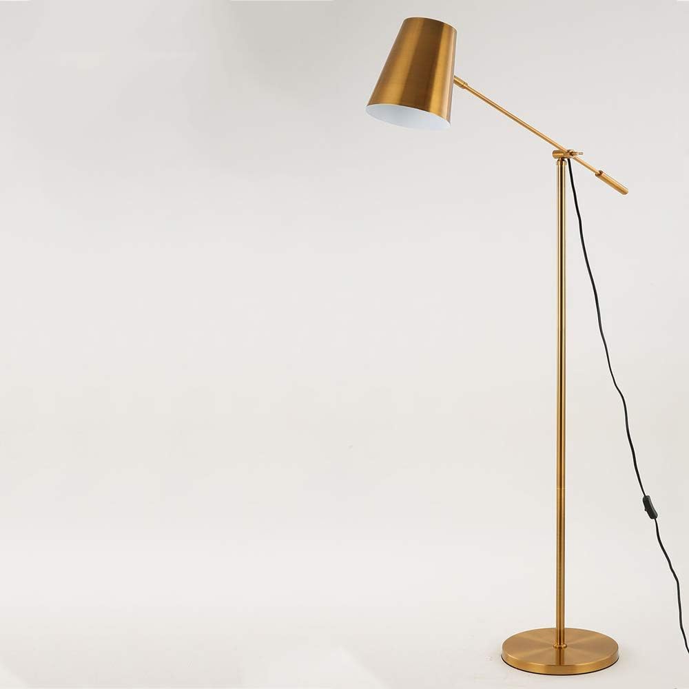 Floor Lamp Standing Lamp Adjustable Swing Arm Standing Reading Lamp with E27 Base Modern Design Studying Light with On/Off Switch for Living Room Bedroom Piano Room