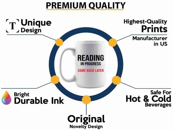 Book Lover Coffee Mug 15oz White -reading in progress - Book Lovers Gifts Book Reader Gifts Book Club Gifts Book Reading Cup Reading Gifts